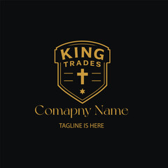 Vintage king text shield logo