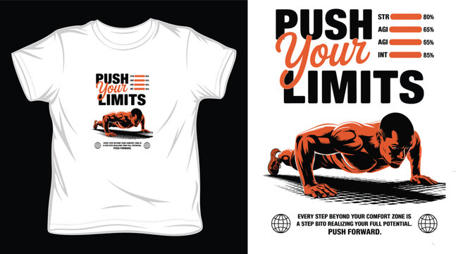 push your limits graphic victor art t-shirt design print template