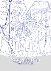 Coloring pages of Yogyakarta ritual celebration