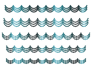 丸、半円ライン3重、16青緑