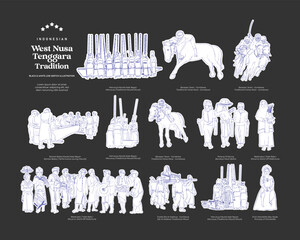 Isolated Indonesian West Nusa Tenggara culture asset illustration