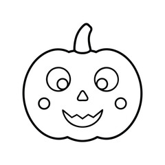 Obraz premium Pumpkin face outline halloween themed illustration on white background Vector illustration