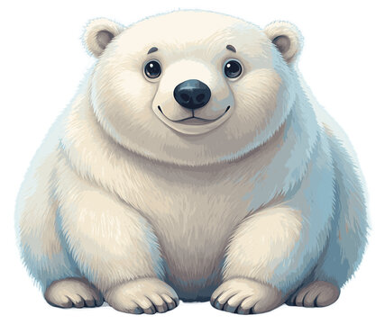 illustration of cute  fat Polar Bear