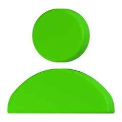 profile 3d rendering icon green color