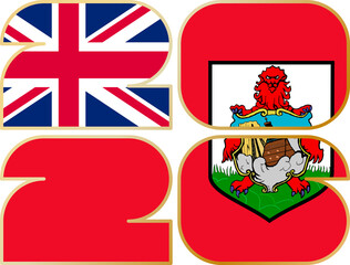 2026 with flag of Bermuda