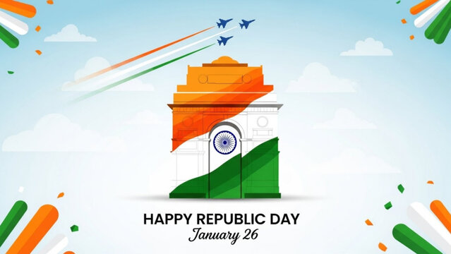 Vibrant India Republic Day Celebration with Jets Soaring Skyward on January 26th