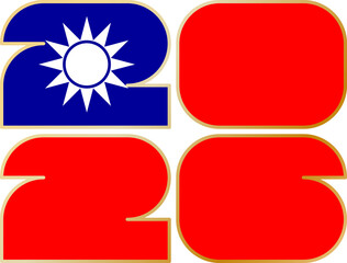 2026 with flag of Taiwan
