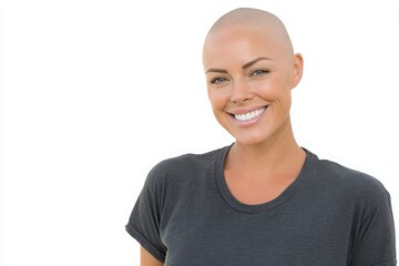 Radiant Confident Bald Woman with a Genuine Smile