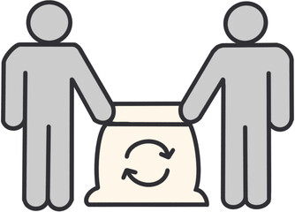 Fototapeta premium Two man are recycling