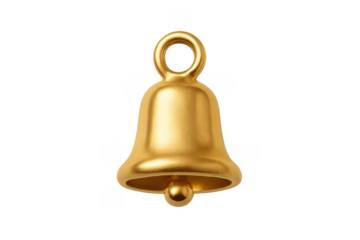 Golden bell 3d icon alerting to notification