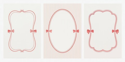 Three decorative frames with bows