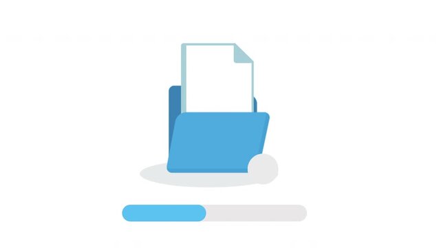 File Transfer Progress Bar Animation with Folder Icon.