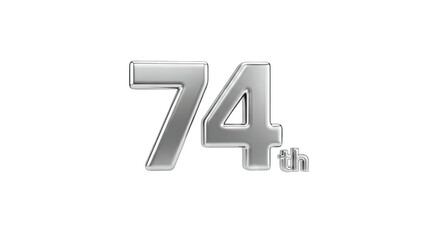 74th Anniversary Celebration - Silver Metallic Design