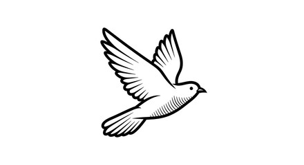 Obraz premium Flying Dove Illustration - A Symbol of Peace and Freedom.
