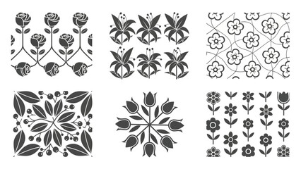 Collection of Floral and Botanical Vector Art Designs and Decorative Patterns