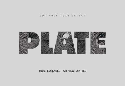Gray Embossed Pattern Galvanized Metal Text Effect Industrial Texture Font