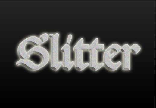 Glitter Gold Silver Text Effect Gothic Medieval Font