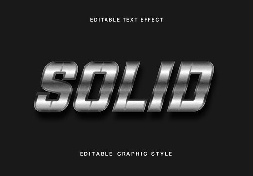 Silver 3D Steel Sign Text Effect Industrial Bold Font
