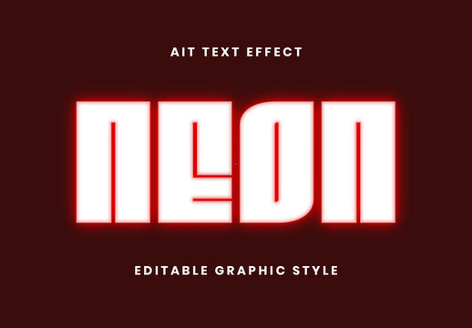 White Glow Text Effect Fluorescent Bold Font