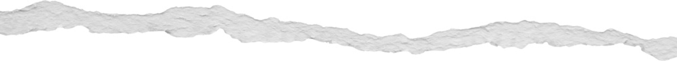 Ripped torn paper edges isolated on black background