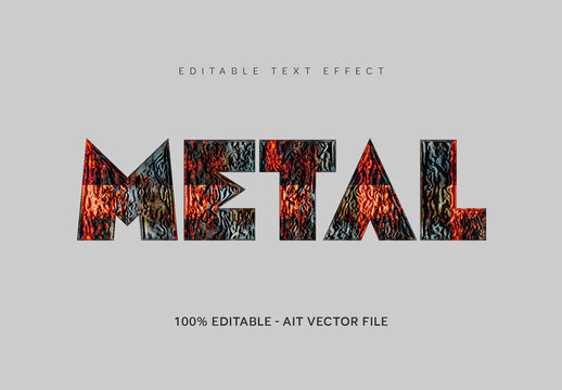 Red And Black Weathered Rust Galvanized Metal Text Effect Rough Font