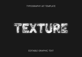 Silver Metal Foil Emboss Text Effect Chrome Shiny Font