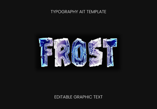 Blue And White Frosted Glass Text Effect Ice Bold Font