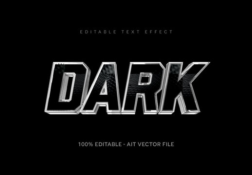 Black And Silver Embossed Pattern Galvanized Metal Text Effect Bold Font