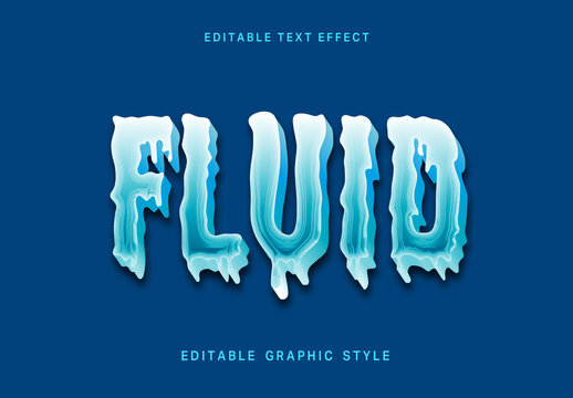 Blue Liquid Text Effect Gloss Smooth Drop Font