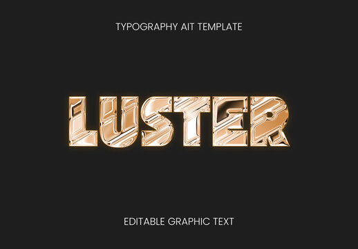 Bronze Metal Foil Emboss Text Effect 3D Shine Font