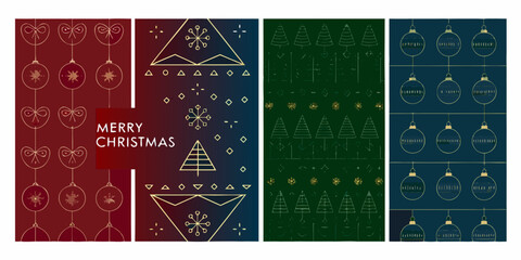 Festive christmas patterns with ornaments trees and joyful holiday greetings © Provhash
