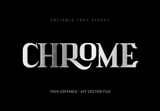 Gray Embossed Pattern Galvanized Metal Text Effect Polished Font