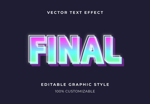 Green and Purple Retro Game Text Effect 3D Neon Font