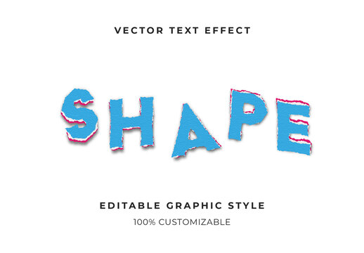 Multicolor Paper Cut Out Text Effect 3D Torn Shape Font