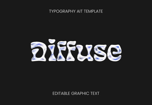 White Subsurface Scattering Glow Text Effect Liquid Translucent Font