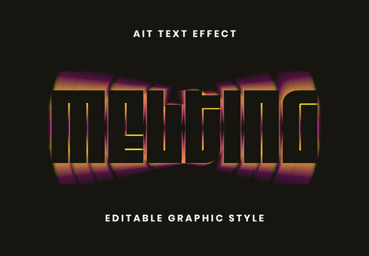 Black Melting Acid Text Effect Distortion Backlight Font