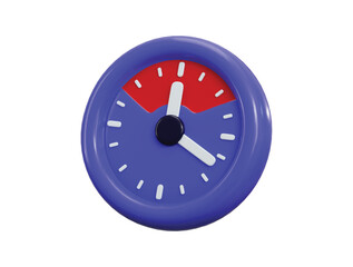 Wall clock icon 3d render concept of rounded clock icon vector illustration
