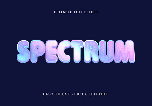 Colorful Holographic Glitter Text Effect 3D Soft Gradient Font