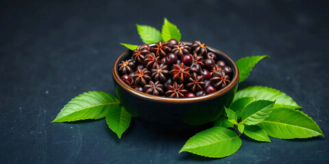 Dried herbs for health blackground design illustration.