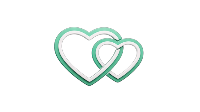 Intertwined Hearts Symbolizing Love and Connection - Powered by Adobe