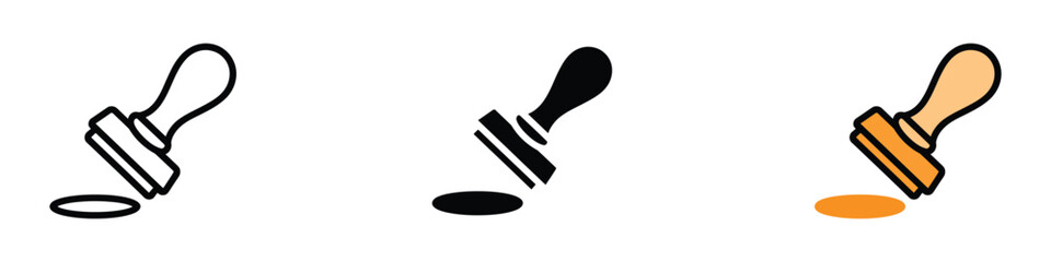 Rubber Stamp icon vector. official approval, authenticity, confirmation symbol. vector illustration.