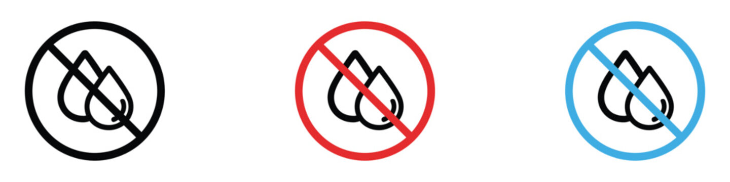 Oil free icon vector. Do not get wet, no water, no rain symbol. vector illustration.