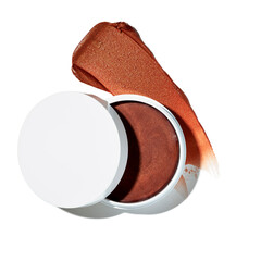 Bronzer cream makeup cosmetic product swatch shimmer glow bronze contour highlighting beauty skin tone luxury