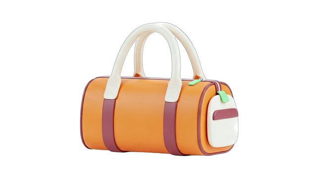 3D Render of Orange Gym Bag Isolated on White Background