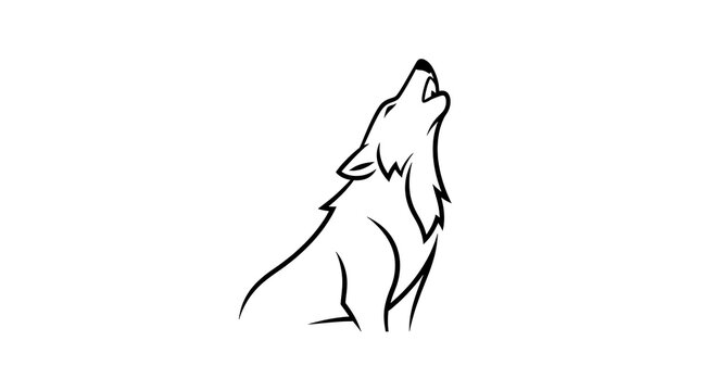 Howling Wolf Silhouette - A Majestic Creature of the Wild.