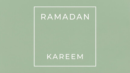 Ramadan Kareem greeting card design with elegant typography on a soft green background perfect for Islamic holy month celebrations.