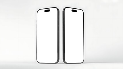 Two blank smartphone cases side by side on a white background