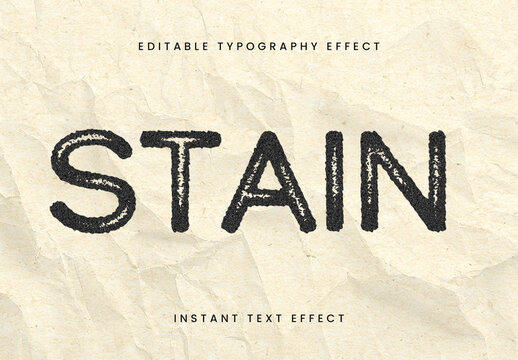 Gray Ink Print Text Effect Grunge Rough Dirty Font