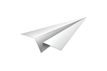 White paper airplane flying forward against a black background image, Png, Isolated on Transparent Background, Cut Out