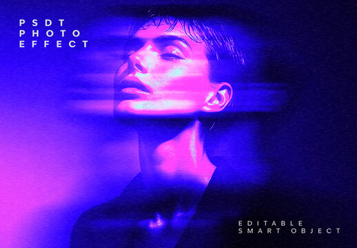 Blue And Purple Dynamic Motion Smear Photo Effect
